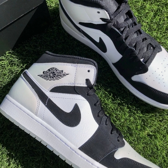 Air Jordan 1 Mid SE White Black Diamond Men's Basketball Shoes Size 10 - Picture 5 of 5